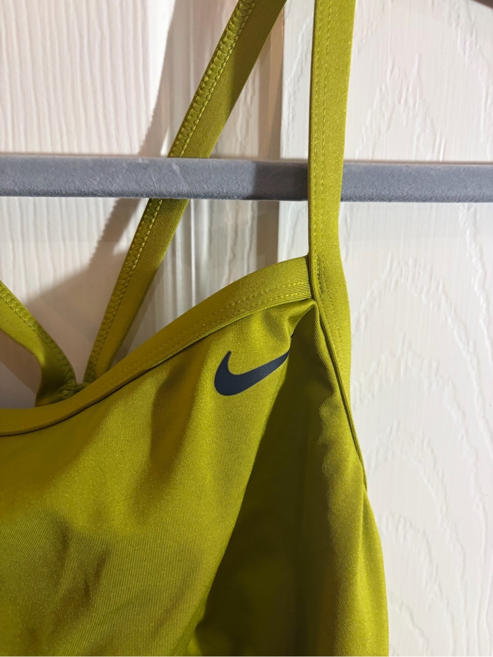 Nike Women’s Crossback One-Piece Swimsuit - Olive / Chartreuse Green (Size L) - Picture 2 of 5